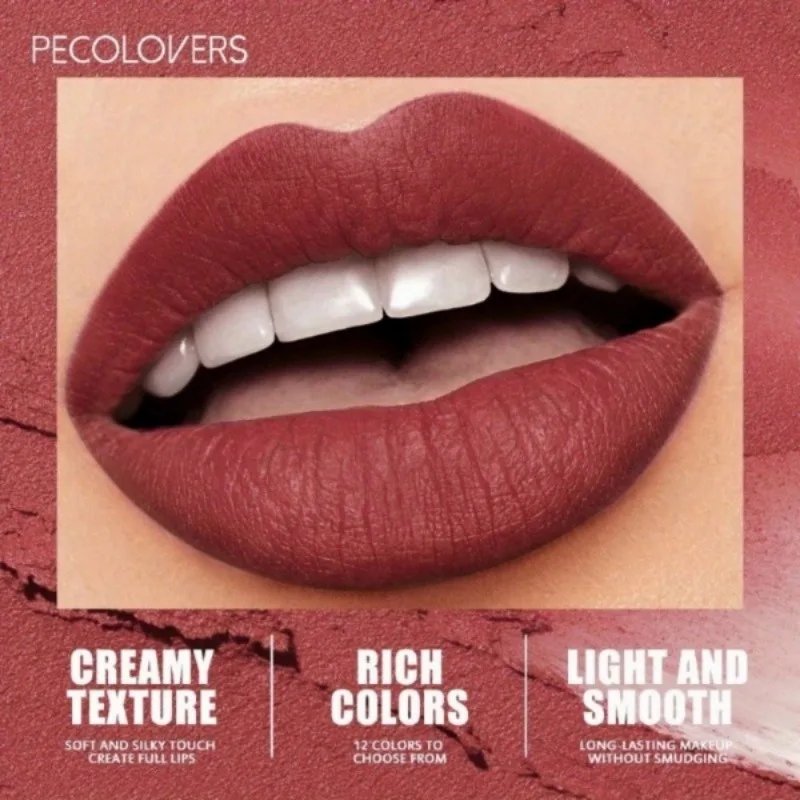 Matte Velvet ลิปสติกดินสอ Moisturizing เซ็กซี่สีแดง Lip Liner Crayon ยาวนานกันน้ํา Non-stick Lip Tint เครื่องสําอาง