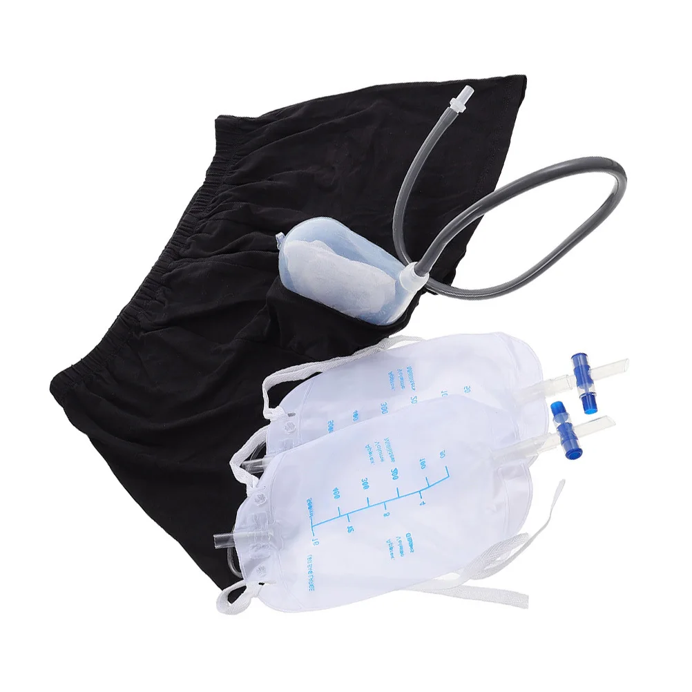 مجموعة واحدة من جهاز جمع البول القابل للغسل بخصر مطاطي ومقاوم للتسرب للرجال لكبار السن #4