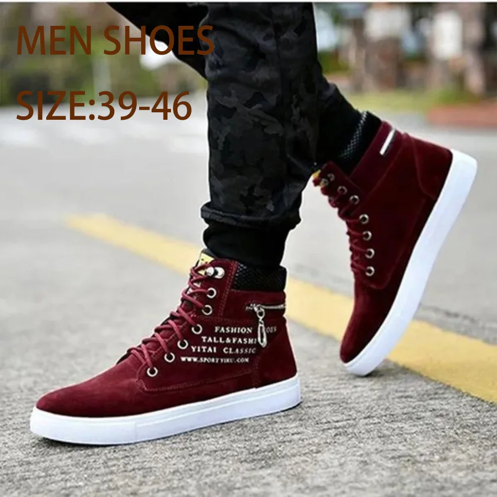 Mens New Fashion Hip Hop Style Casual Shoes High Top Sneakers Canvas Boots 4 Colors size 39-46