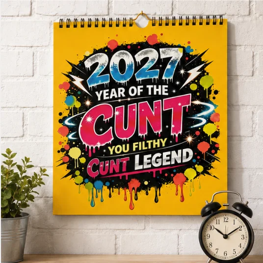 2027 Funny Hanging Wall Calendar 12 Month Adult Humor Novelty Calendar Colorful Graffiti Design Home Office Gag Gift