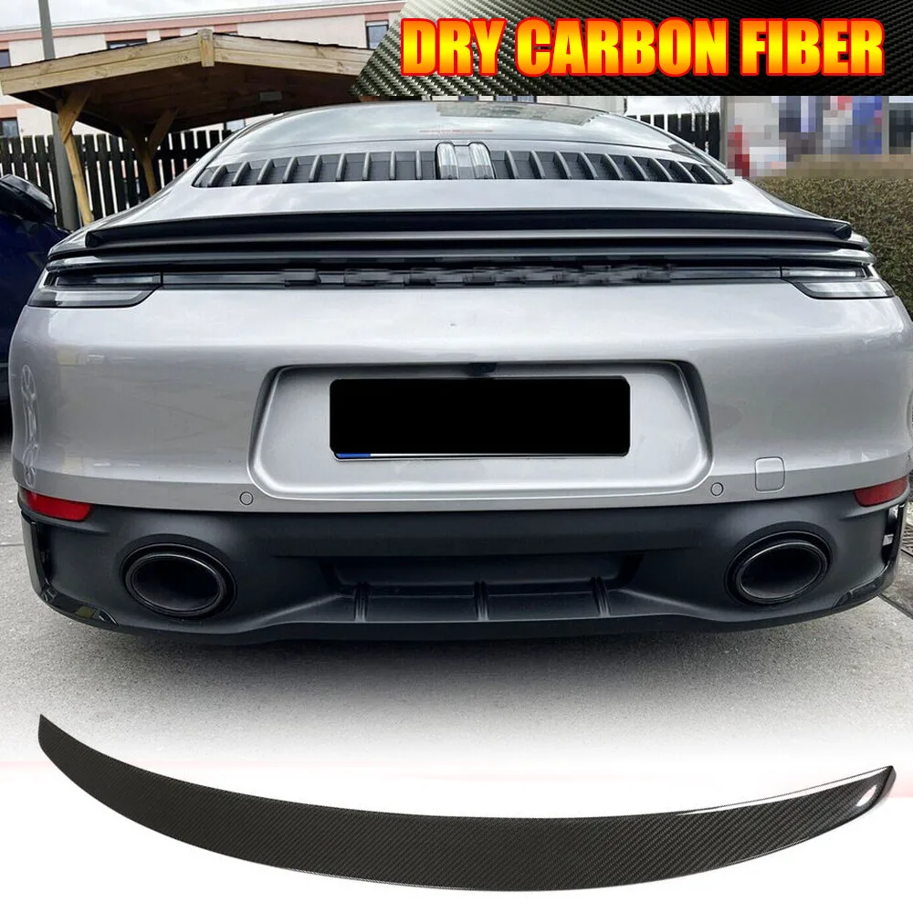 For Porsche 911 992 Carrera 4 S 4S 2019UP Dry Carbon Fiber Rear Trunk Spoiler Wing