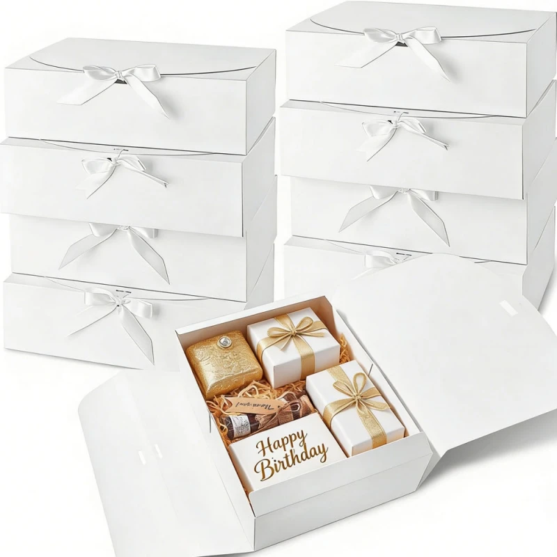 Rosa Verpackungsbox Weihnachtsparty Geschenkbox mit Band Hochzeit Geburtstag Handgemachte Süßigkeiten Keks Schokoladen Keksdosen – Detail 4