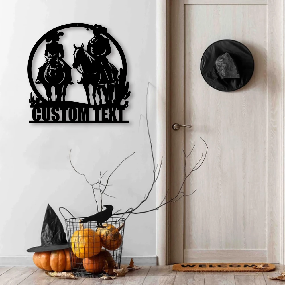 

1pc hot sale handsome Horse boy Personalized Text Iron Wall Signs Metal Wall Plaque Decor Living Room Bedroom Removable