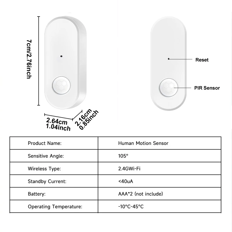 Tuya WiFi PIR Sensore di movimento Smart Home Rivelatore a infrarossi per il corpo umano Sicurezza Smart Life Funziona con Alexa Google Home