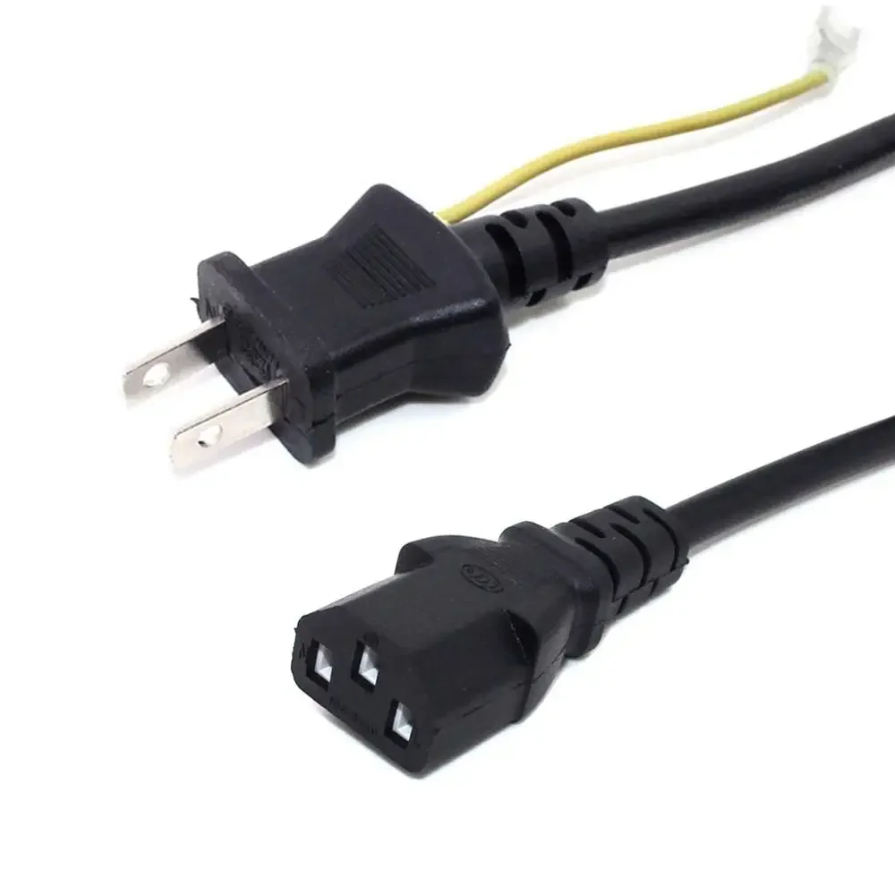 1.8m Japan Power Cord with Ground Janpanese 2 Prong Plug To IEC320 C13 Extension Cable for PC/Monitor/Printer 7A 125V