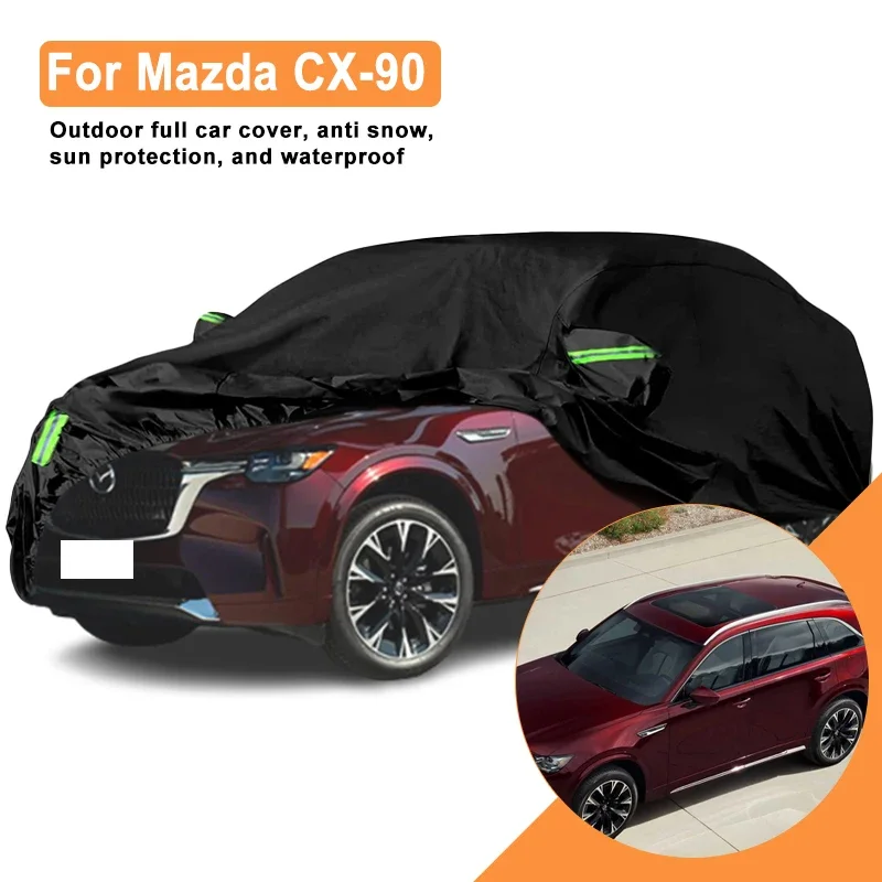 

Full Car Cover for Mazda CX-90 Outdoor Windproof Waterproof Dust Resistant Sun UV Protection with Reflective Strips
