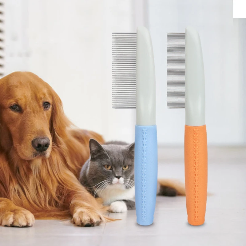 

Professional Portable Pet Grooming Comb Hangable Anti-slip Handle Gentle To Skin Cat Hair Brush Grooming Accessories for Dogs