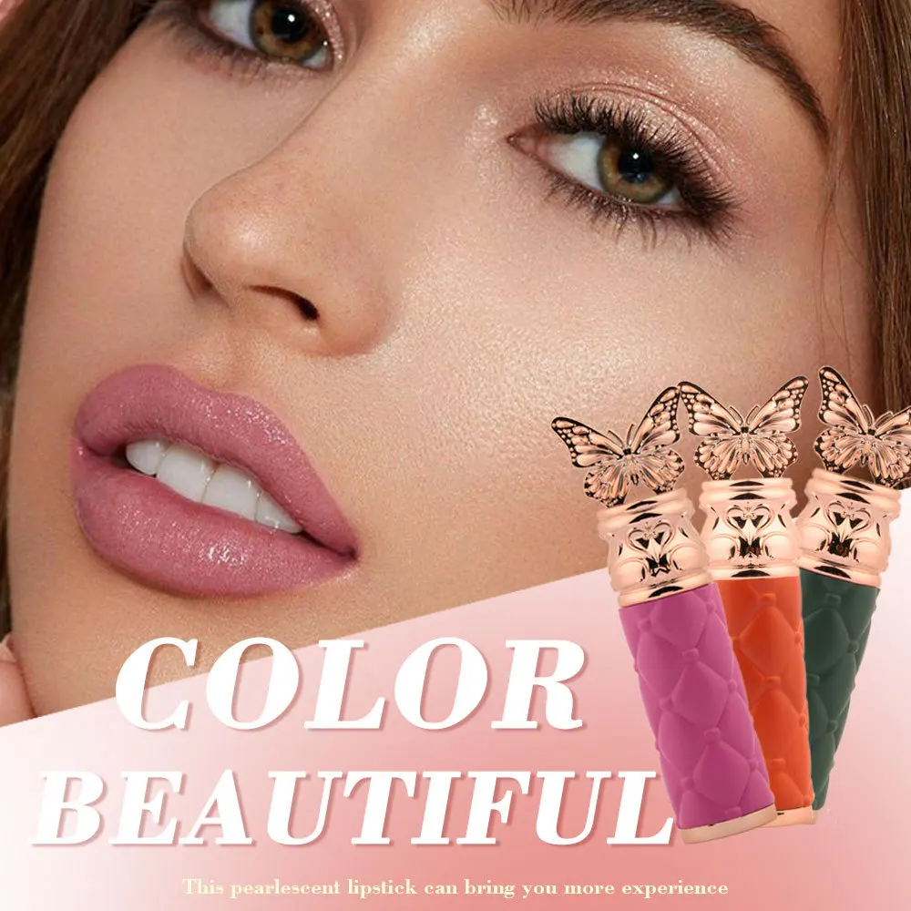 QICIY 3 Color Pearl Lacquer Gloss Lipstick Lip Balm Waterproof Moisturizing Hydrating Lift Color Lip Gloss Lip Makeup