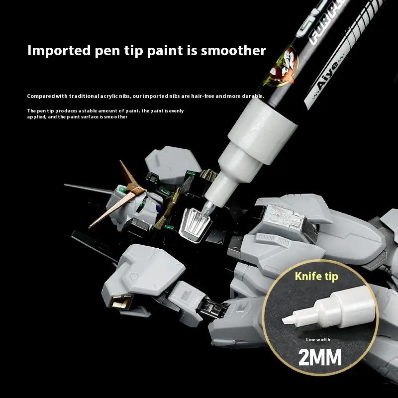 Metallic Markers Colouring Pens For Mech Painting Paint Marker Pen Reflective Paint Model Marker Pen Drawing Students Supplies