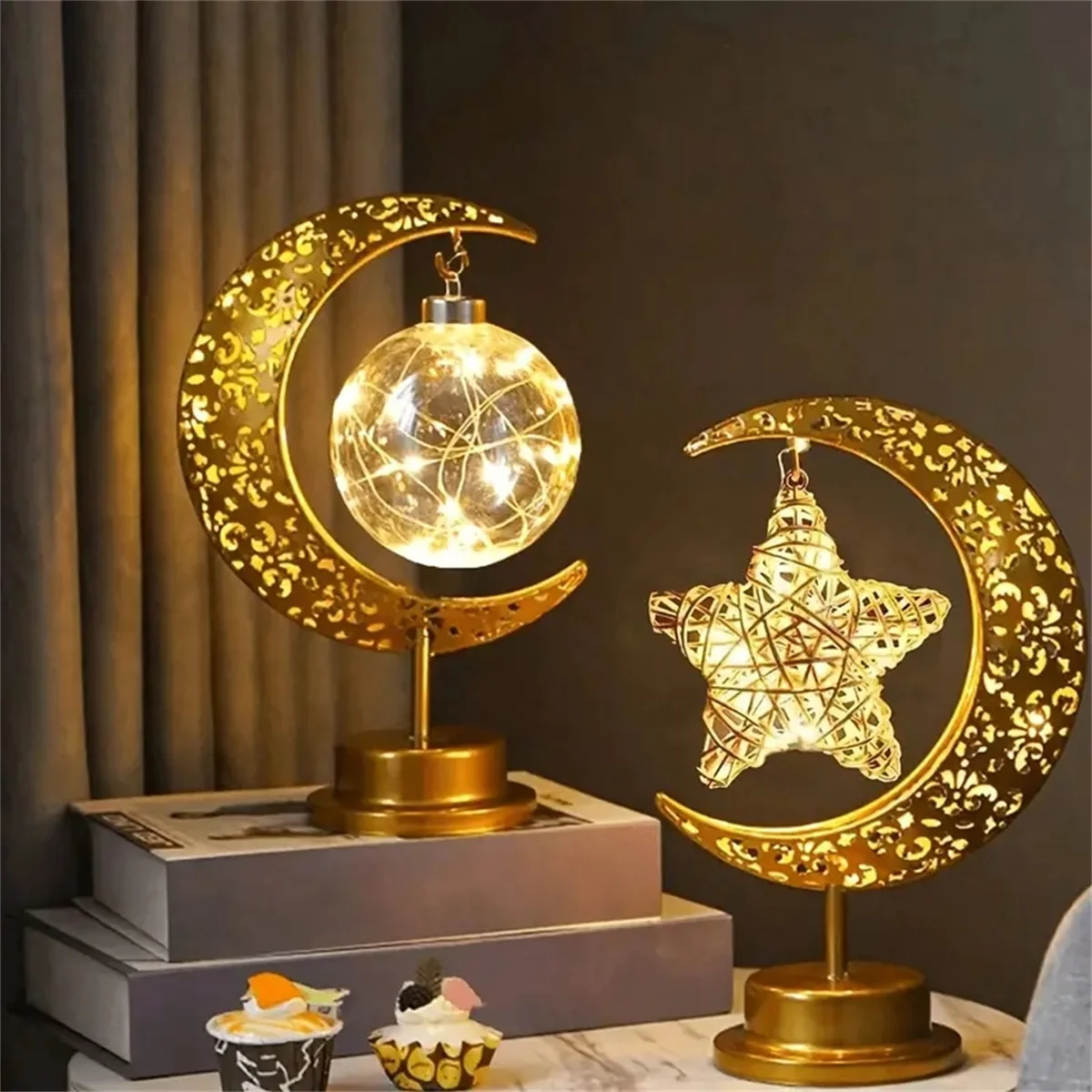 Enchanting Vine Star Moon LED Desk Light Wireless Art Home Decoration Suitable for Living Room Office Halloween Christmas