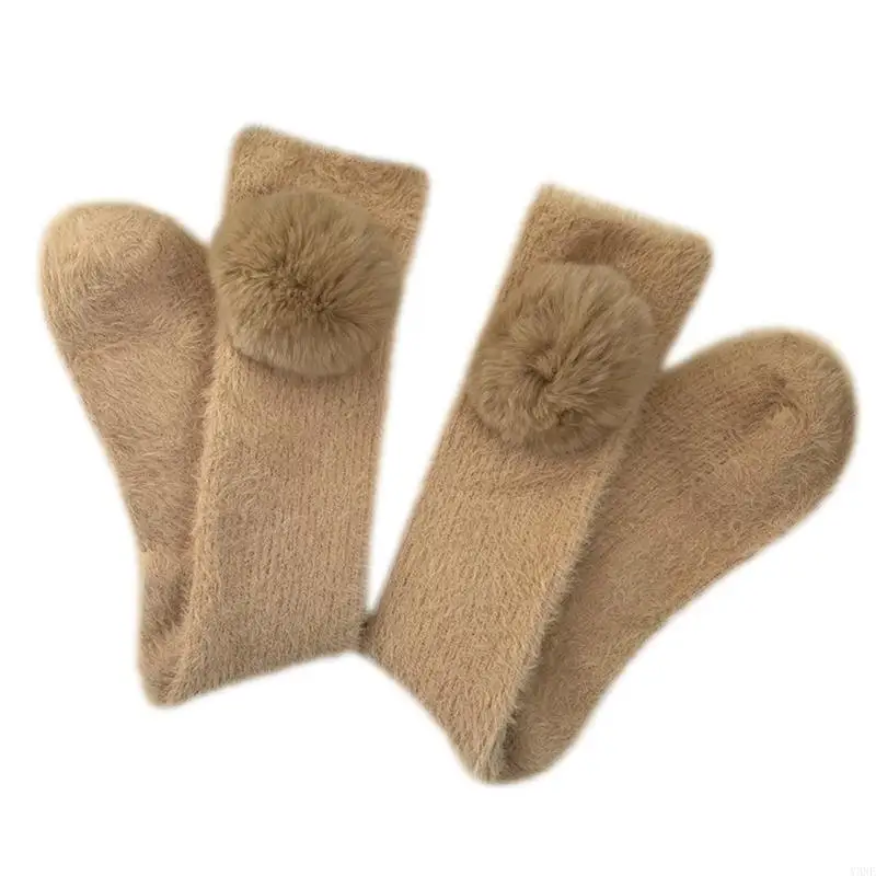 Y3ne Women Winter Warm Furry Calfs Calzini Big Plush Bash Reste Fuzzy Stockings