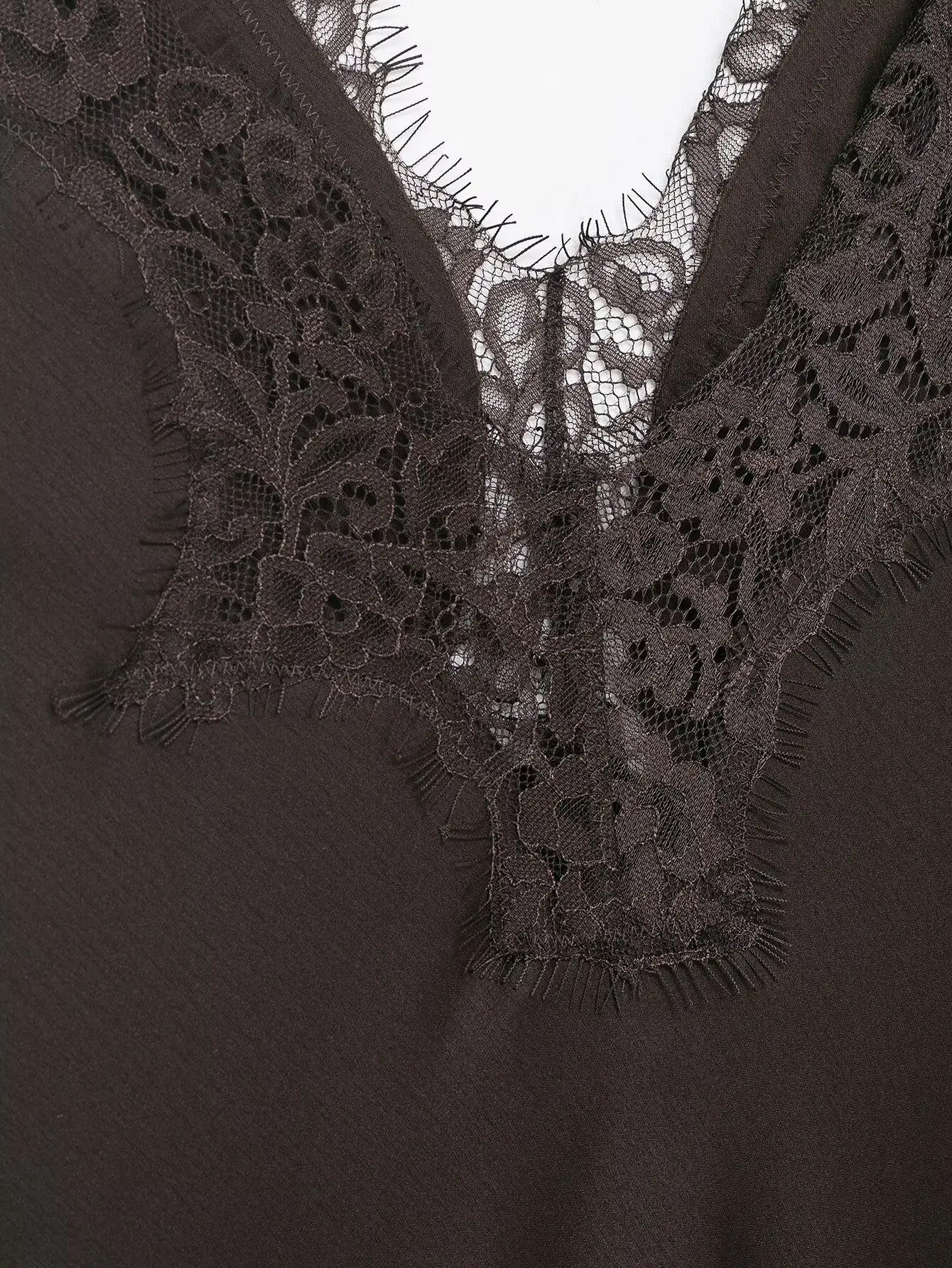 Women's Sexy Strap Dress Fall Fashion High Street Lace-Trimmed Satin Feel Sleeveless Skirt Solid Color Irregular Long Petticoat