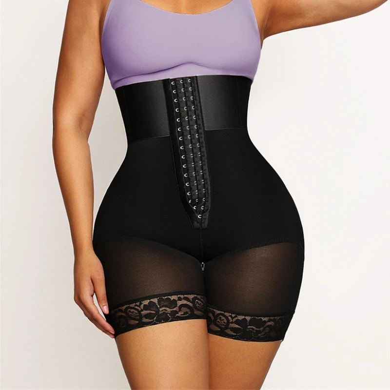 

GUUDIA 6XL Zipper Crotch Wide Waistband Shaper Panties Fajas Colombianas Panties Tummy Control Zipper Bottom Shapewear Panties