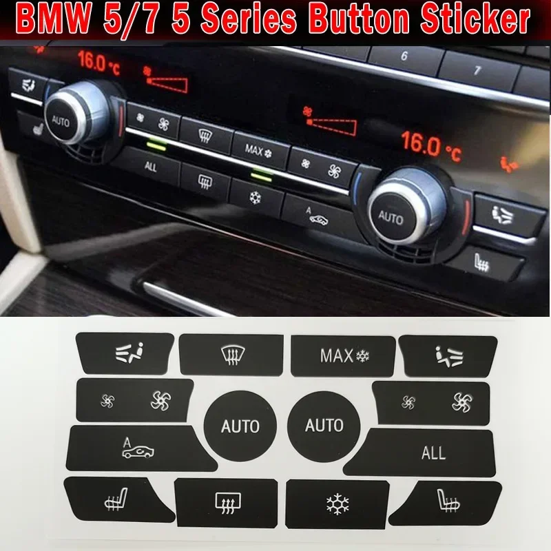 For BMW 5 6 7 Series X5 X6 F10 F18 F06 F12 F01 F02 F15 F16 520 523 Car Console Dash Air Conditioner Button Repair Decals Sticker