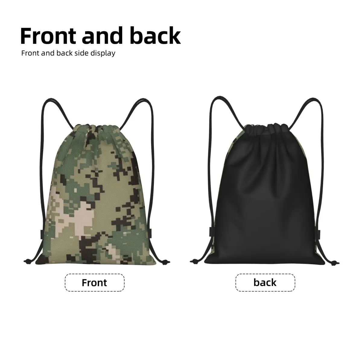 NWU Green Digital Camo Camouflage Drawstring Backpack Sports Gym Bag for Women Men Training Sackpack