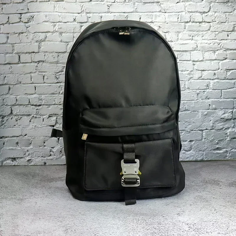 1017 9SM ALYX Backpacks Buckle Closure Nylon High Capacity Computer Bag 1:1 Best Quality Alyx Black Function Package
