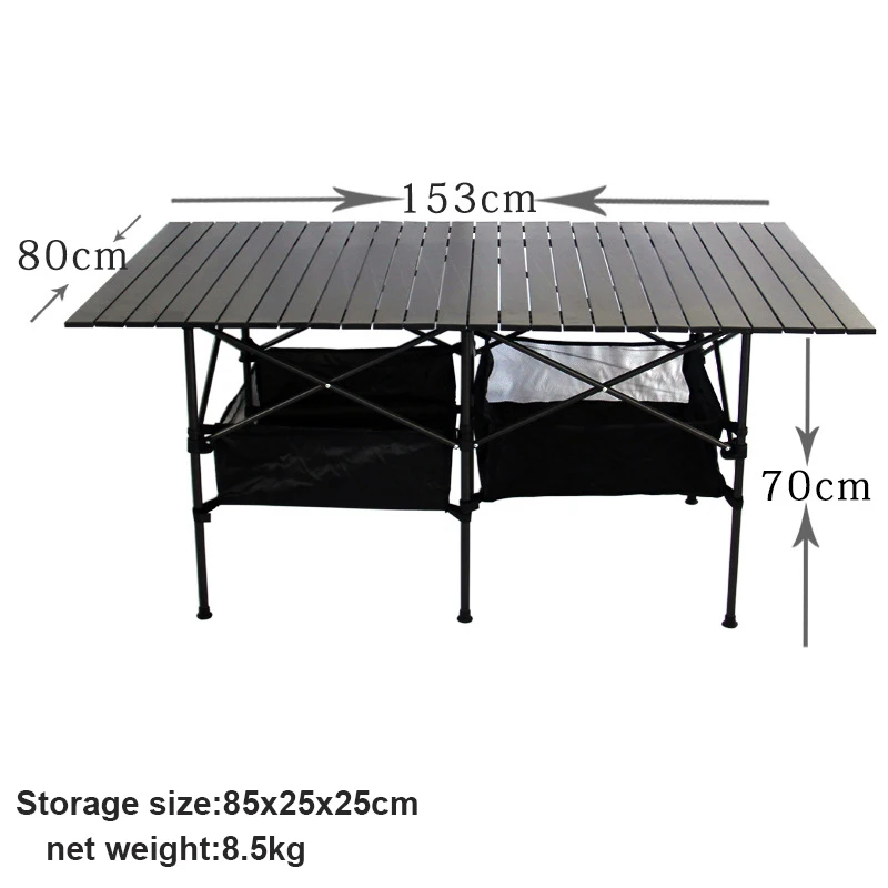 Odkryty składany stół krzesło Camping stop Aluminium grill stół piknikowy wodoodporny trwały składany stół do jajek bułek biurko 153CM