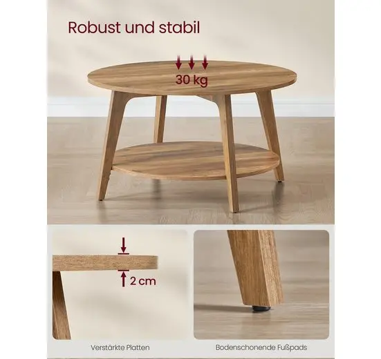 Vasagle Salontafel, 2 Verdiepingen Tellende Woonkamertafel, 80X45 Cm, Eenvoudig Te Monteren