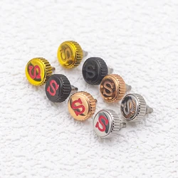 NH35 Crown SKX Watch Crown with Crown Winding Stem Engraved Signed 'S' Mod Fit NH35 Movement SKX007 SRPD Watch Case Repair Crown