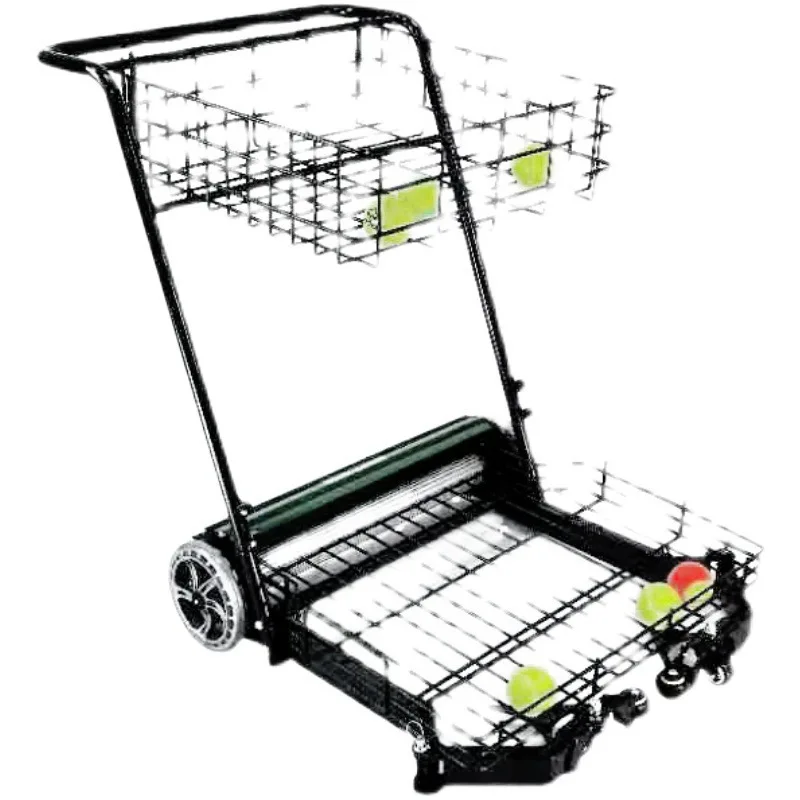 جهاز التقاط عربة الالتقاط الأوتوماتيكي على الكرة مع إطار عجلات وعربة سلة وبرميل سيارة للمدرب