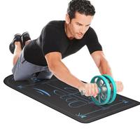 Roller Wheel Floor Pad Non-Slip Exercise Mat Abdominal Ab Roller Knee Mat 7mm Knee Pad Thick Sound Insulation Floor Pad for Gym