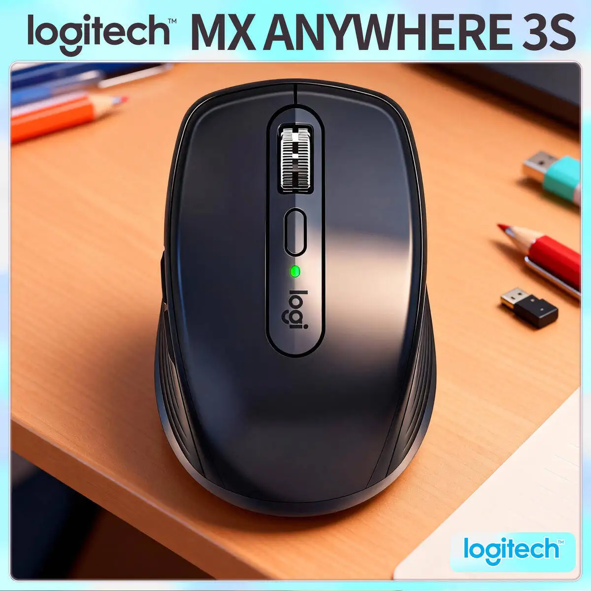 

Logitech MX Anywhere 3S Ergonomic Wireless Mouse Reduce Hand Fatigue Compact Travel Design