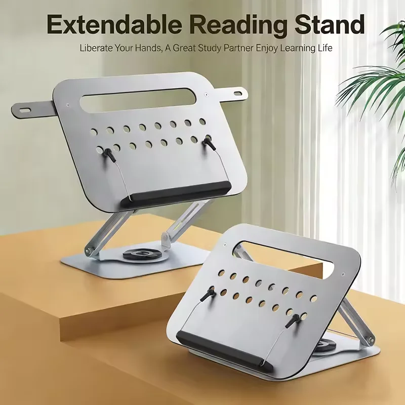 1PCS Metal Reading Bookshelf Rotatable Lifting Desktop Stand Reading Stand Multifunctional Office Laptop Stand