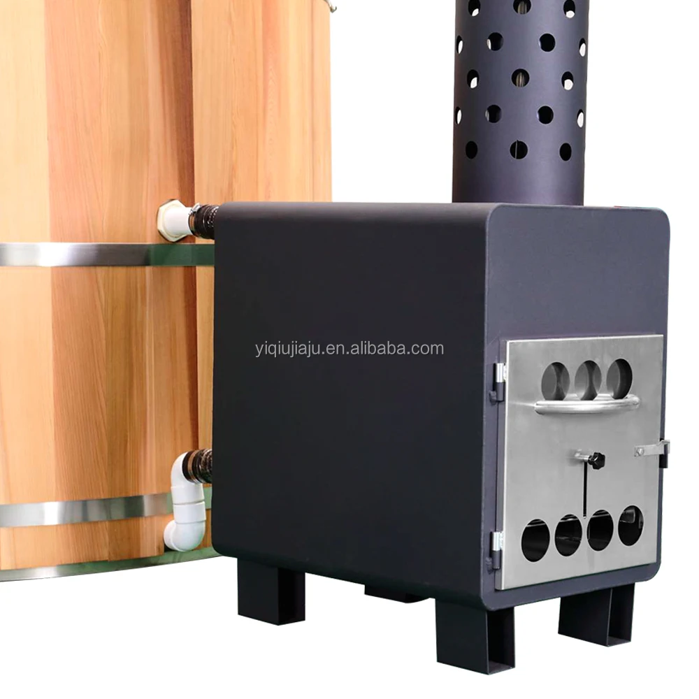 Cube Mini Portable Wood Stove Circulating Water Heater For Outdoor Spa And Bathtub Heating