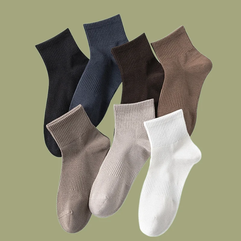 

5/10 Pairs New High Quality Fashion Men's Short Socks New Summer Anti Odor And Sweat Absorbent Pure Cotton Socks Thin Boat Socks