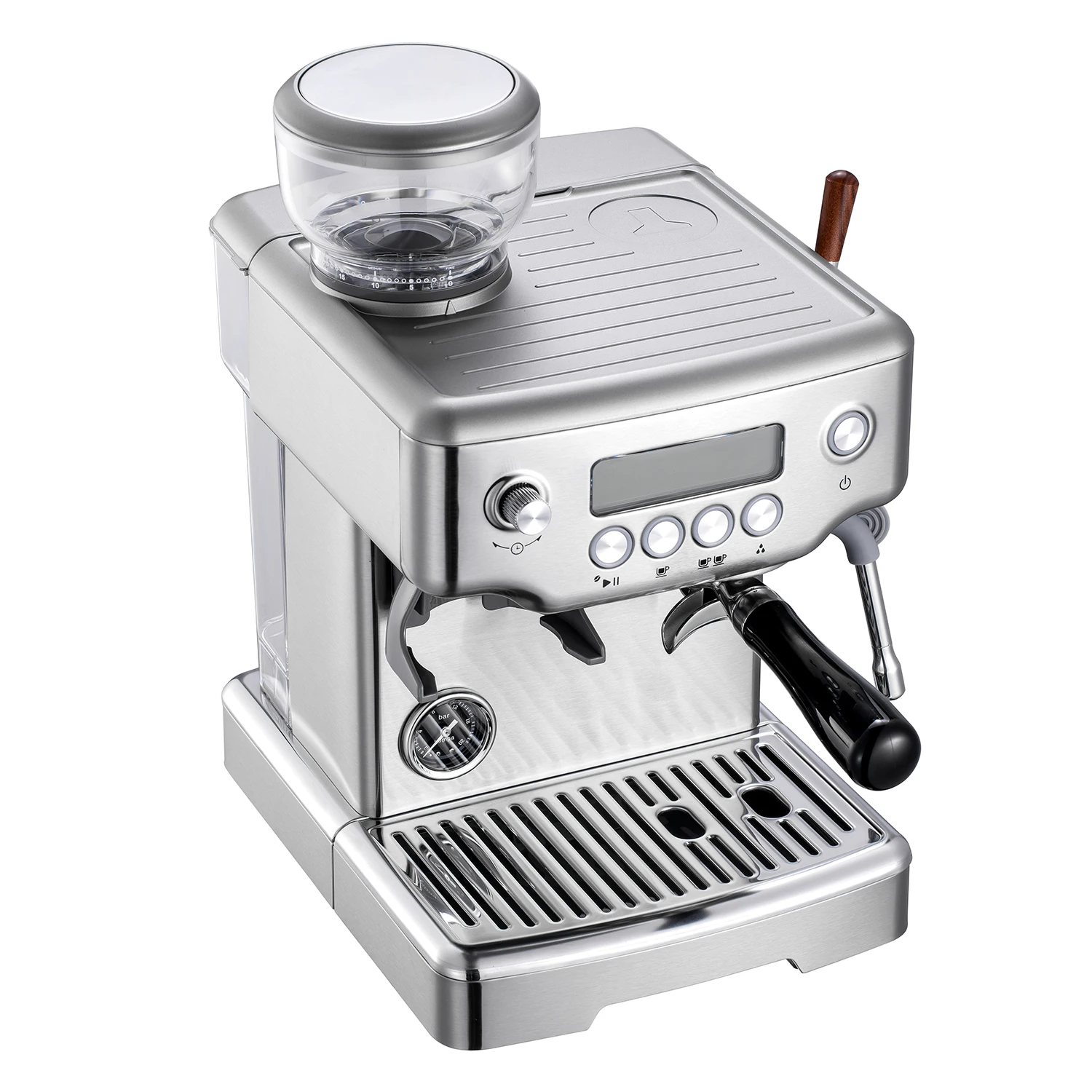 Cafetera Profesional Automática 4 en 1, Cafetera Expresso Comercial y Doméstica con Molinillo, para Cappuccino