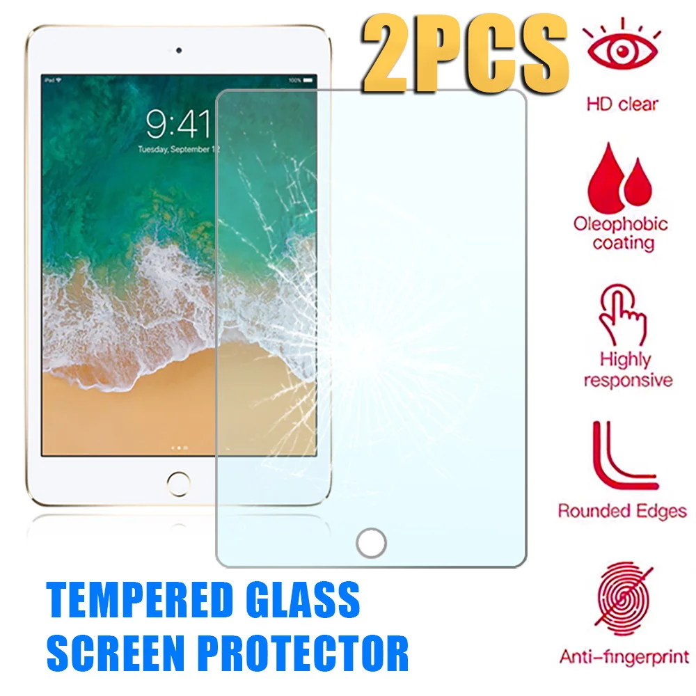 

2Pcs Tempered Glass for IPad Mini 1 2 3 7.9 Inch Tablet Screen Protector Cover Full Coverage Screen for A1432 A1454 A1455 A1489