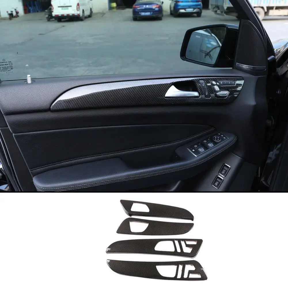 For Mercedes Benz ML GLE GL GLS 320 400 2012-19 ABS Black Car Interior Door Decoration Panel Cover Trim Car Stickers Accessories