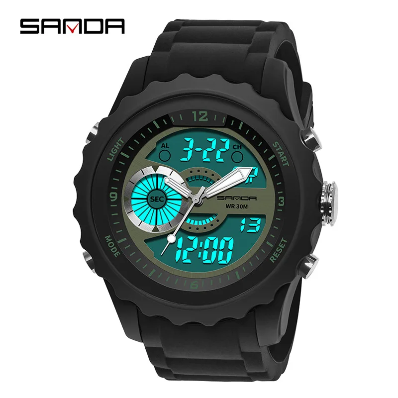 

2022 Fashion Sanda Military Sport Watch Men Waterproof Electronic Led Digital Wristwatch Male Clock Silicone Relogio Masculino