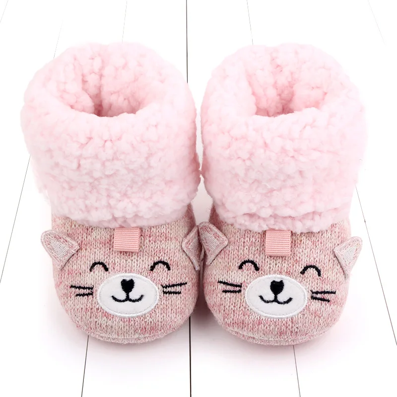 Winter Autumn Newborn Baby Girls Boys Booties Plush Snow Boots Infant Cute Animal Flower Warm Cotton Shoes Toddler Fashion Shoes