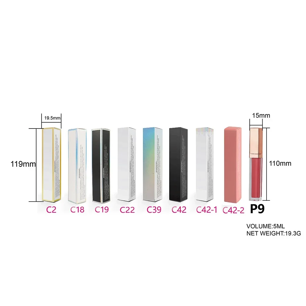 Private Label Maßgeschneiderter Lipgloss P9 Tube Individuelles Logo Pigment Selektiv Matt Glänzend Wasserdicht Make-up Großhandel Tierversuchsfrei