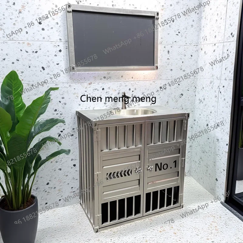 

X Container wash basin cabinet, clear bar restaurant bathroom creative wash table