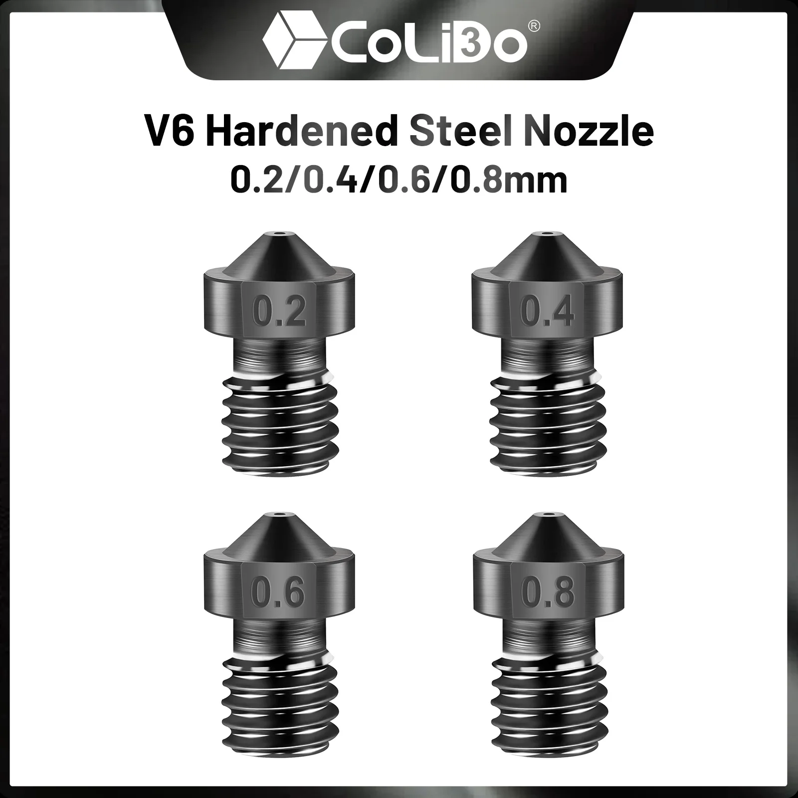 5PCS E3D V6 Nozzle Hardened Steel For CR10 Ender 3 Hotend Titan Extruder Prusa I3 MK3 3D Printer 1.75mm Filament M6 3D Printer