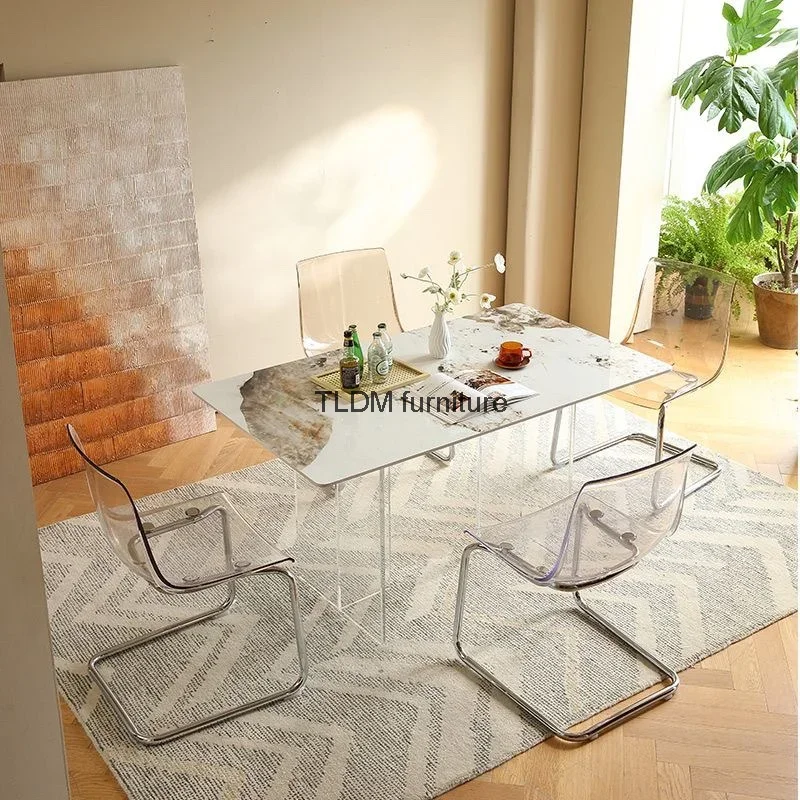 Apartamento Designer Diining Chair Nordic Acrylic Minimalist Modern Dining Chair Household Clear Silla Comedor Home Furniture