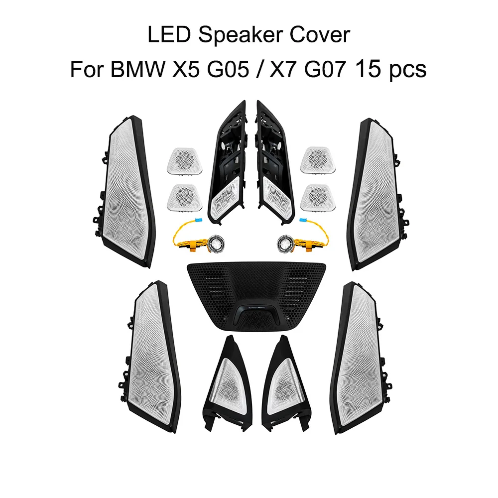 

Speaker Cover Upgrade Kit For BMW G05 New X5 Series 2019-2025 Door Tweeter Loudspeaker Luminous 11color Cover Ambient Light