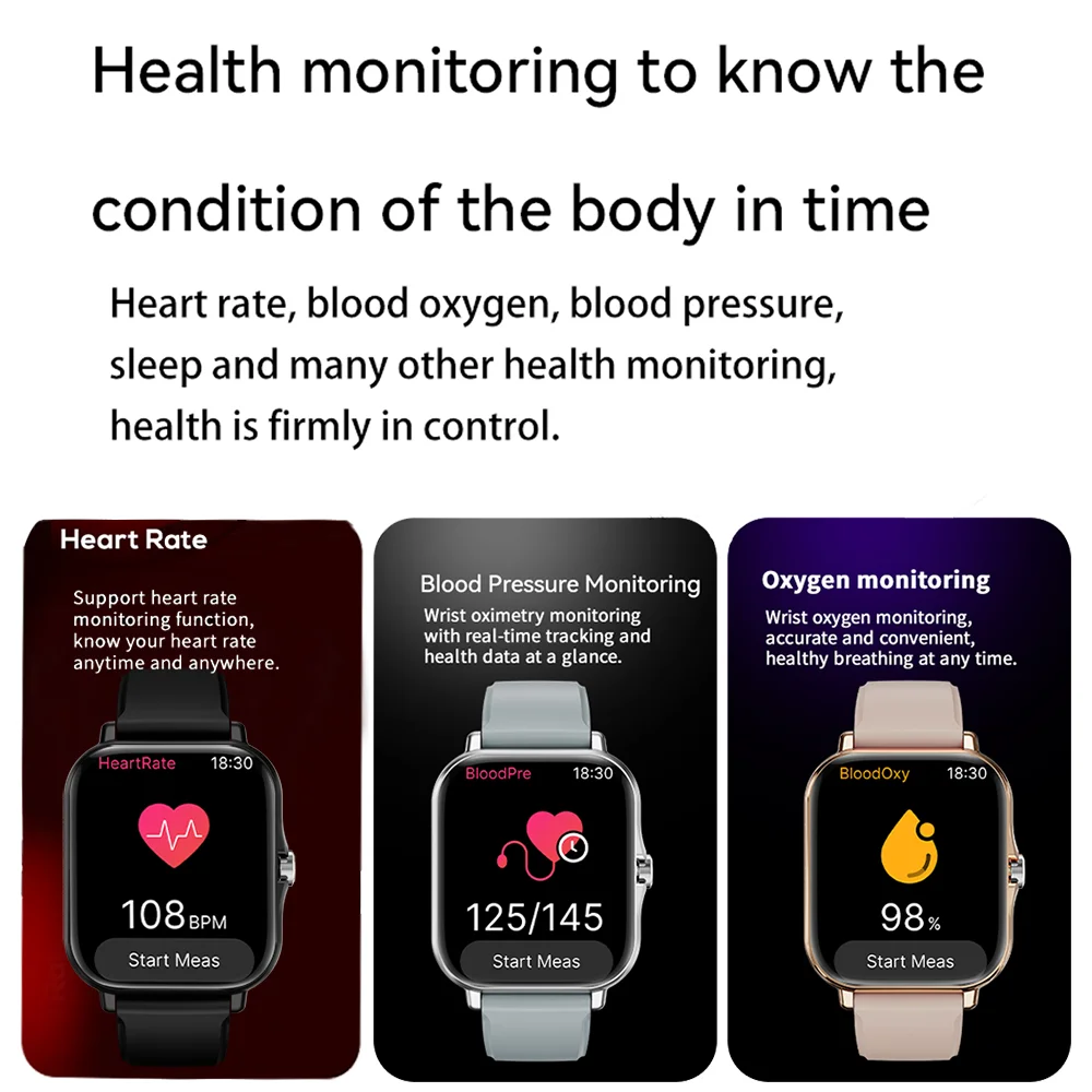 2025 Smartwatch هاتف أندرويد 1.44 بوصة HD شاشة بلوتوث دعوة الدم الأكسجين/مراقبة الضغط ساعة ذكية النساء الرجال هدية
