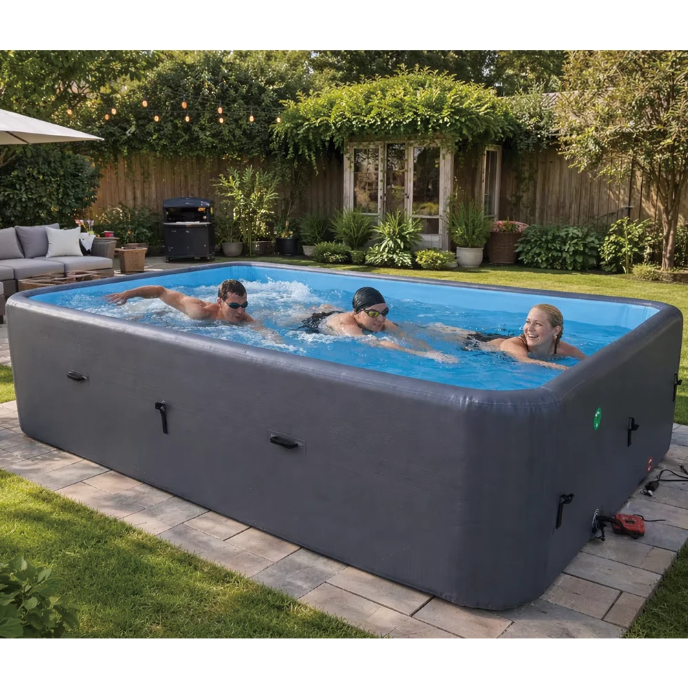 Above Ground Inflatable PVC DWF Children's Swimming Pool Reinforced Air Wall Backyard Garden Villa Glamping