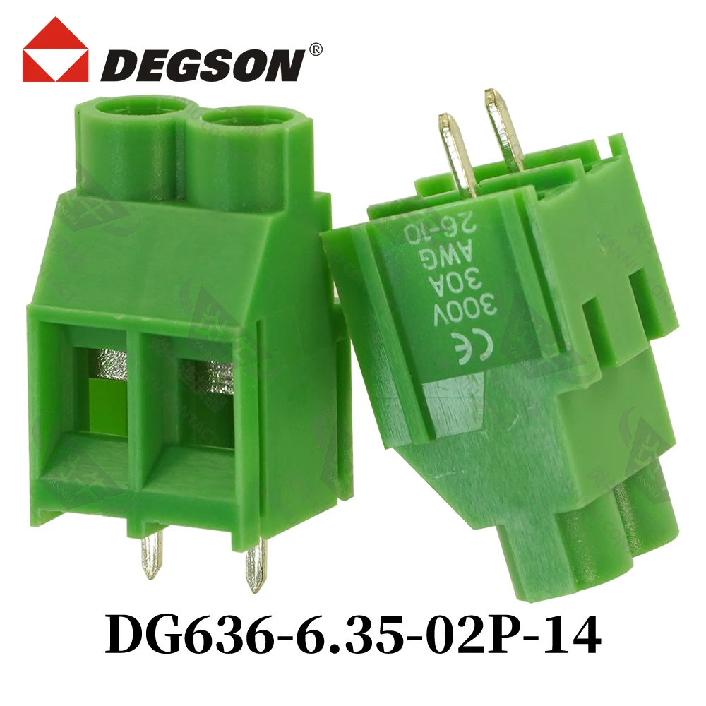

DEGSON DG636-6.35-04P-14-00ZH DG636-7.62 Винтовой разъем Клеммные колодки для печатной платы KFDG636 2P-12P MKDS5 Контакт Phoenix 32A 1000V