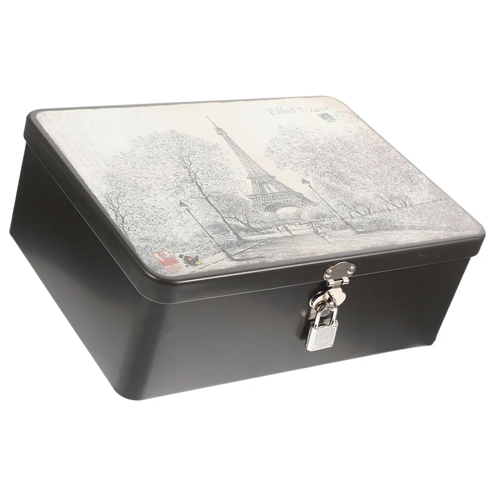 Storage Box Lock Cookie Tin Box Tin Box Lid Tin Box Snackle Box Container Lock Tinplate Decorative Storage Box Lock Snackle