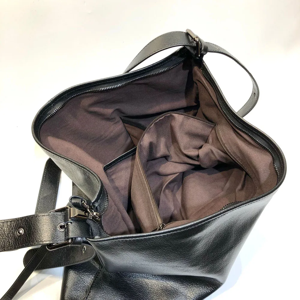 Casual Large Capacity Shoulder Bags Big Stylsih Genuine Leather Tote Ladies Soft Leather Hobos Messenger Bags Women Shopper Bag