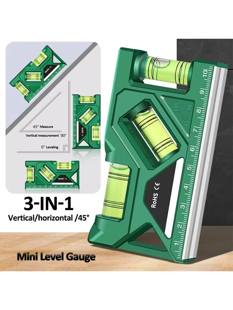Mini miernik poziomu Precyzyjny poziomy pionowy miernik metryczny Linijka kątomierz Domowy przenośny magnetyczny kieszonkowy miernik poziomu — zdjęcie 2