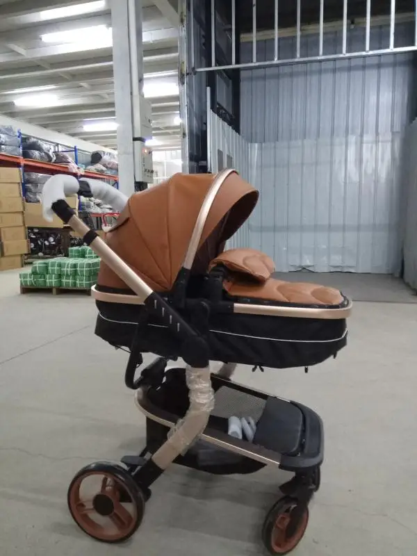 High Quality Luxury With Car Seat Stroller 3 In 1  Baby Pushchair Travel Beautiful Price Factory Wholesale