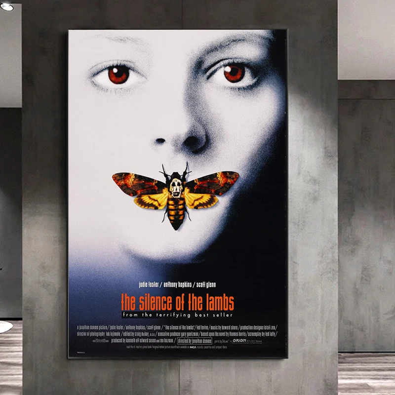 Abstraction Movies The Silence of The Lambs Poster Canvas Painting Posters and Prints Wall Art Picture for Living Room Cuadros