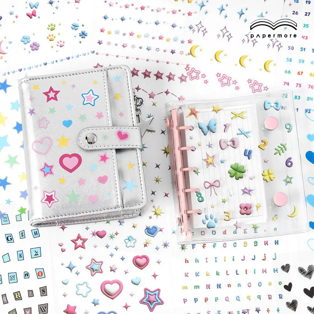 Mr. Paper, Dots of Starlight Series PET Korean Stars Film Cutting Stickers Book, Cute Hand Account Decorative Material Stickers