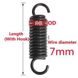 Wire Diameter 7mm OD 35 40 45mm Length 150mm Industrial Equipment Heavy Duty Tension Spring Steel Extension Spring With Hook