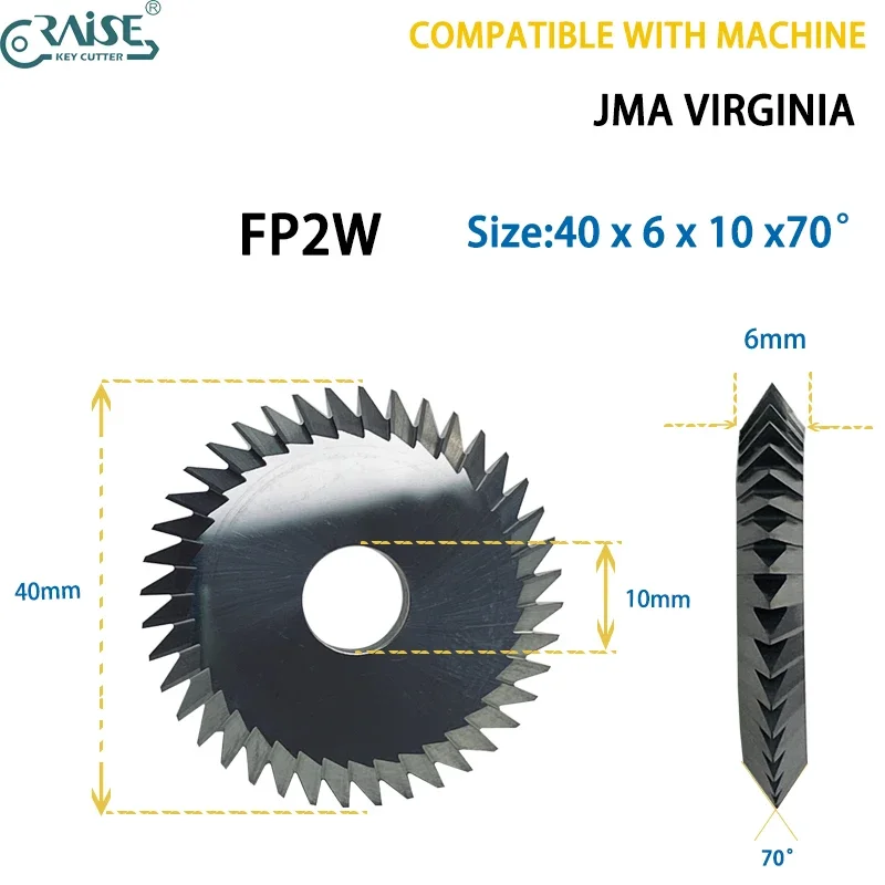 JMA Cutter FP2W 40 x6x10 w węgliku kompatybilny z narzędziami ślusarskimi JMA VIRGINIA Key